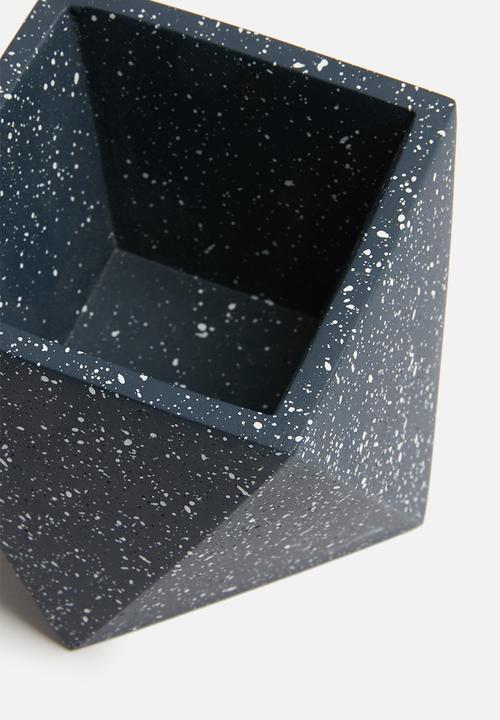 Sixth Floor - Terrazzo desk planter - black