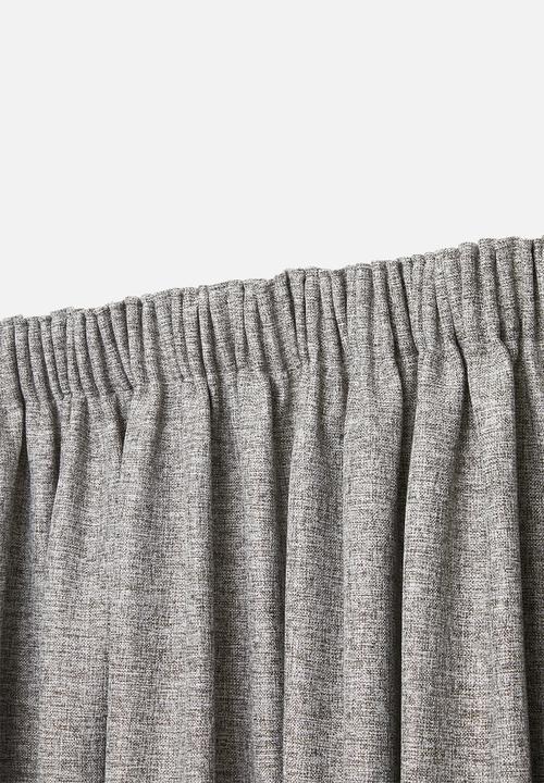 Sheraton Textiles - Manhattan taped curtain - charcoal melange