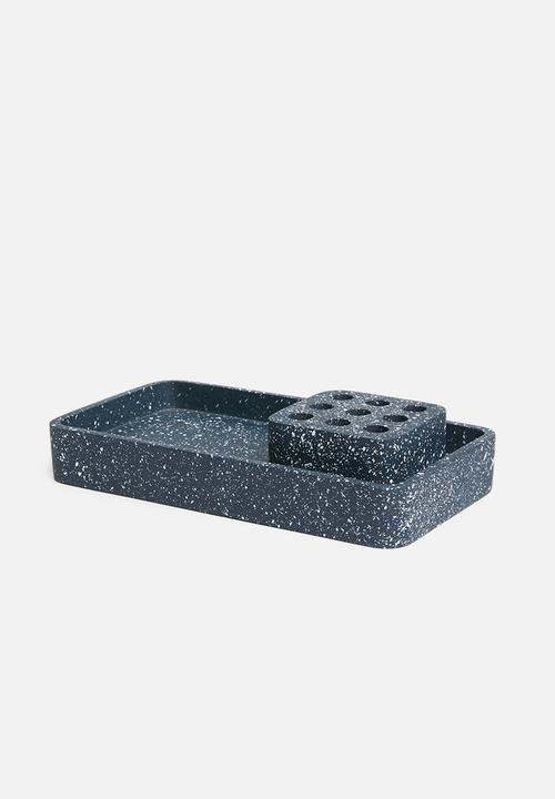 Sixth Floor - Terrazzo desktop organiser set of 2 - black