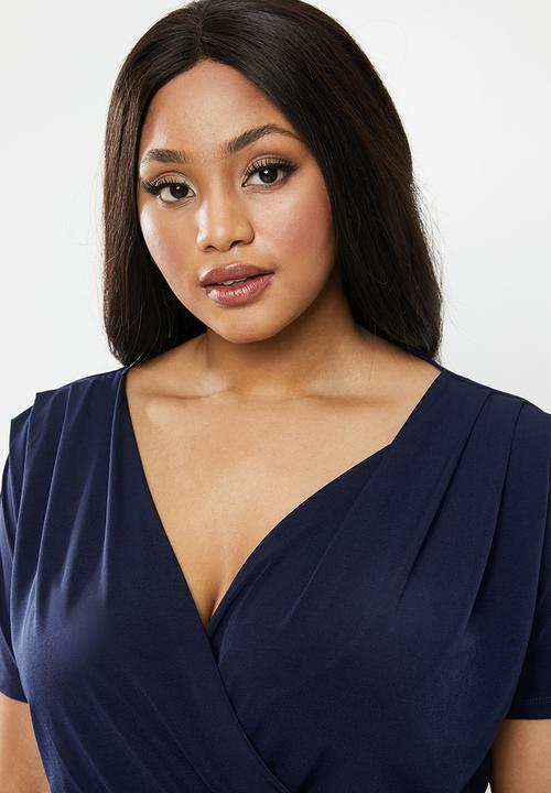 edit Plus - Wrap midi dress - navy