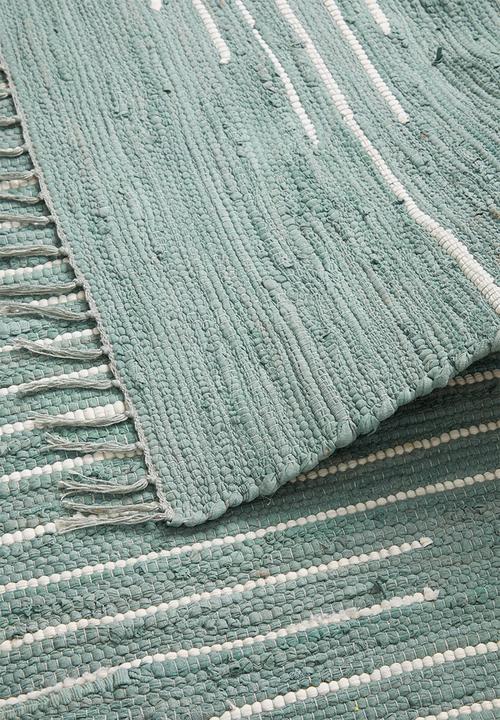 Sixth Floor - Empires chindi woven rug - duck egg