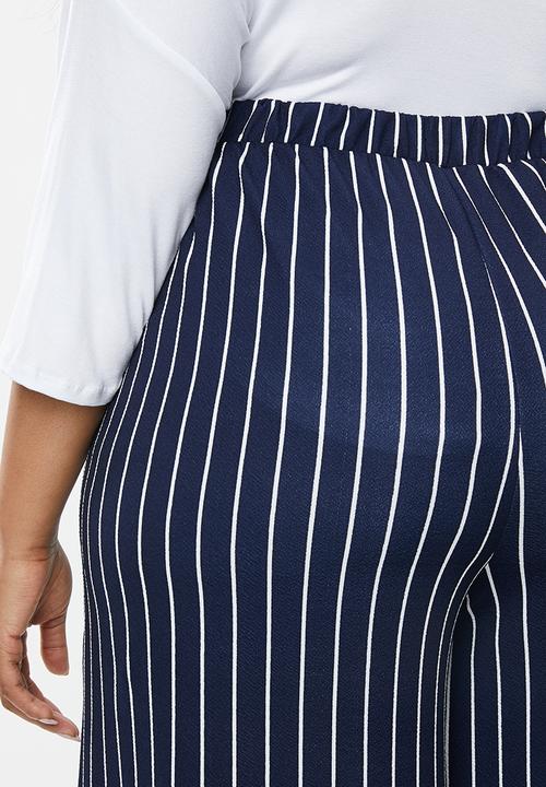 edit Plus - Tie front culottes - navy & white 