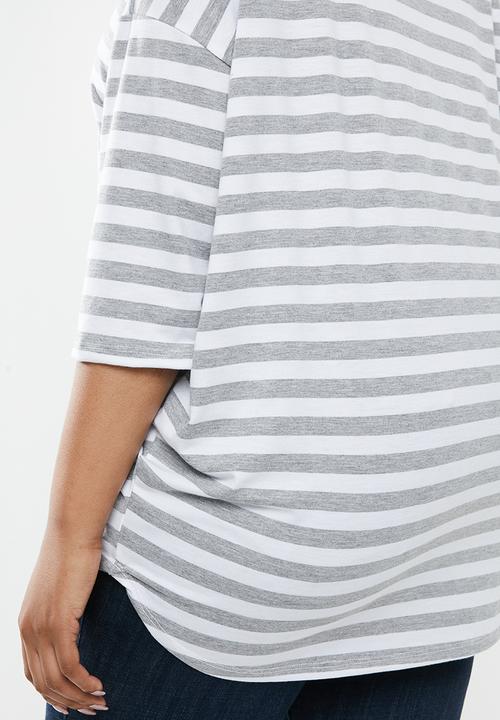 edit Plus - Classic T-shirt (plus) - grey & white 