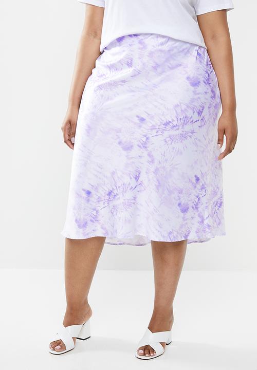 Superbalist - Bias cut skirt - purple & white