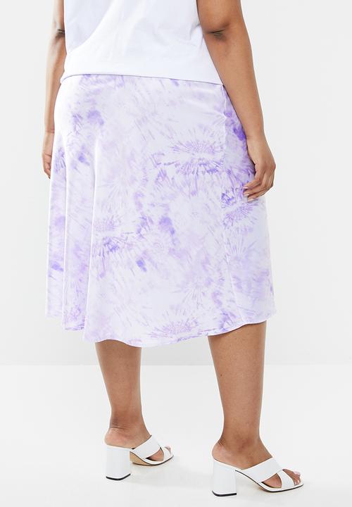 Superbalist - Bias cut skirt - purple & white