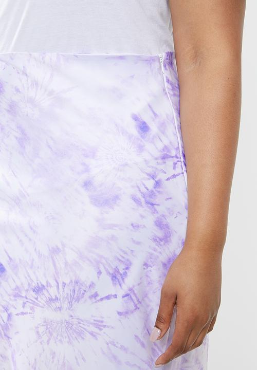 Superbalist - Bias cut skirt - purple & white