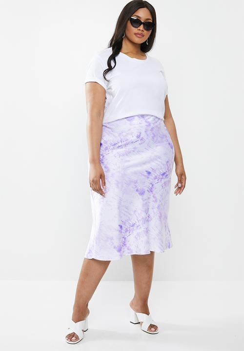 Superbalist - Bias cut skirt - purple & white