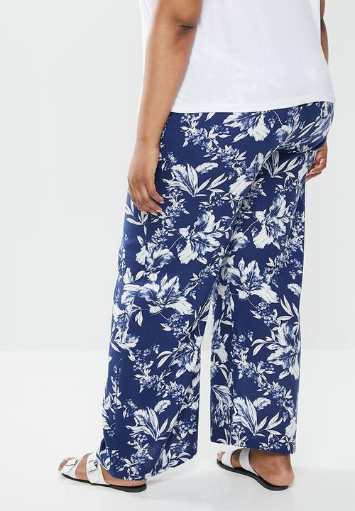 edit Plus - Wide leg pant - blue & white