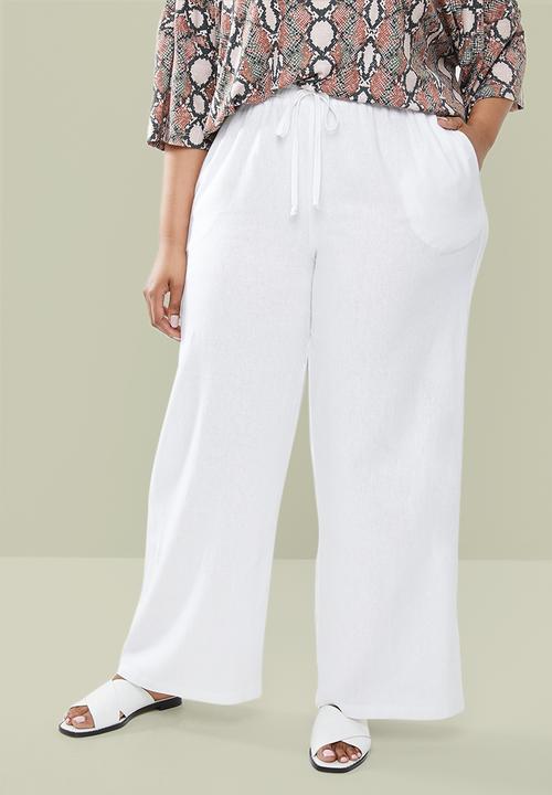 edit Plus - Wide leg pant - white