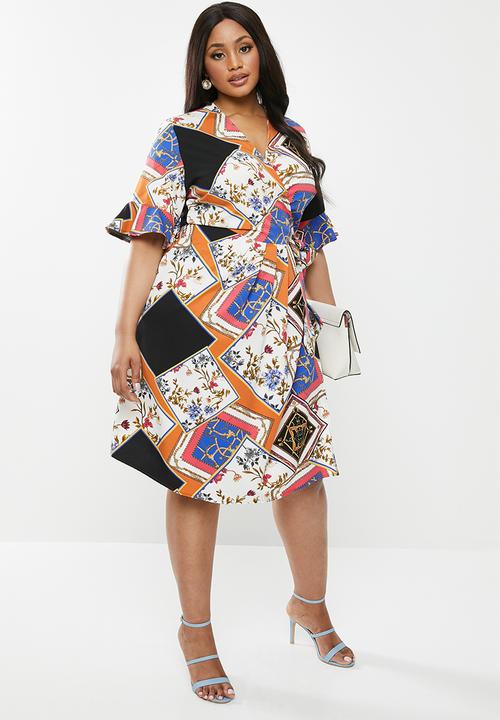 Superbalist - Pleated wrap dress - multi