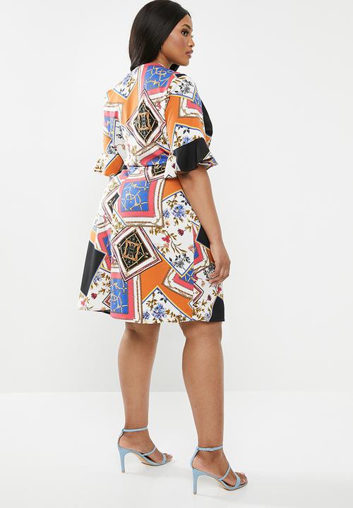 Superbalist - Pleated wrap dress - multi