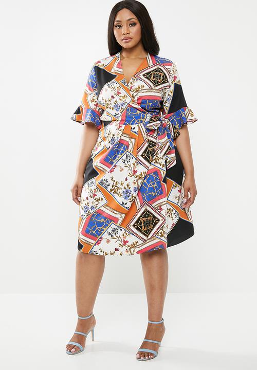 Superbalist - Pleated wrap dress - multi