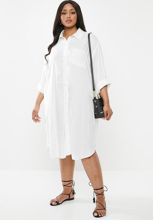 Superbalist - Soft shirt dress - white