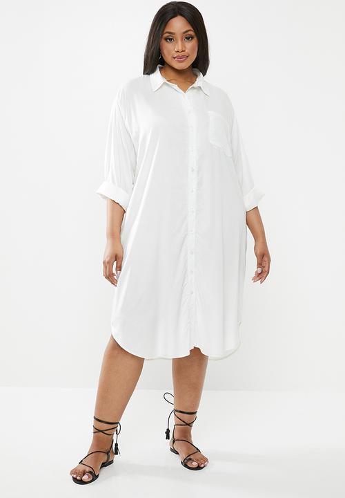 Superbalist - Soft shirt dress - white
