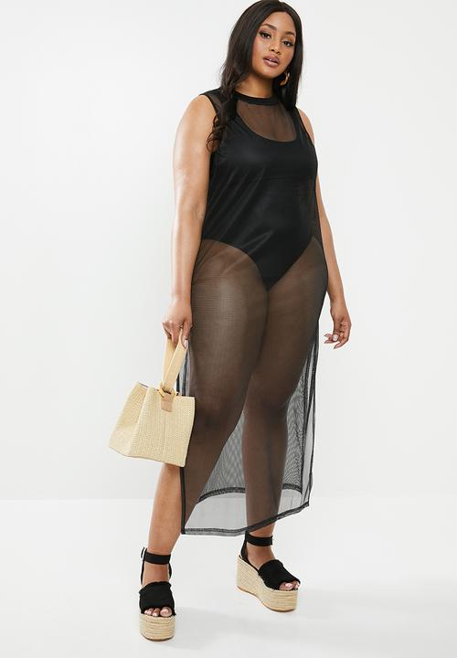 Superbalist - Mesh column dress - black