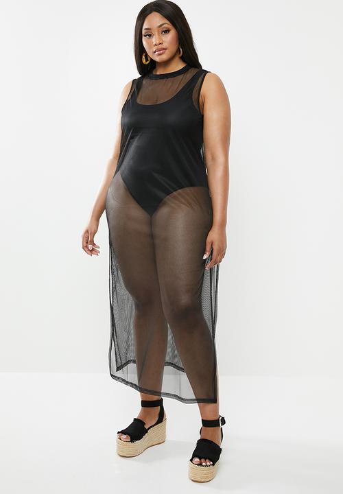 Superbalist - Mesh column dress - black