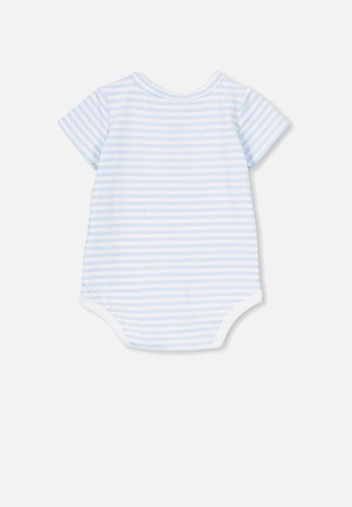 Cotton On - The short sleeve bubbysuit - blue & white 