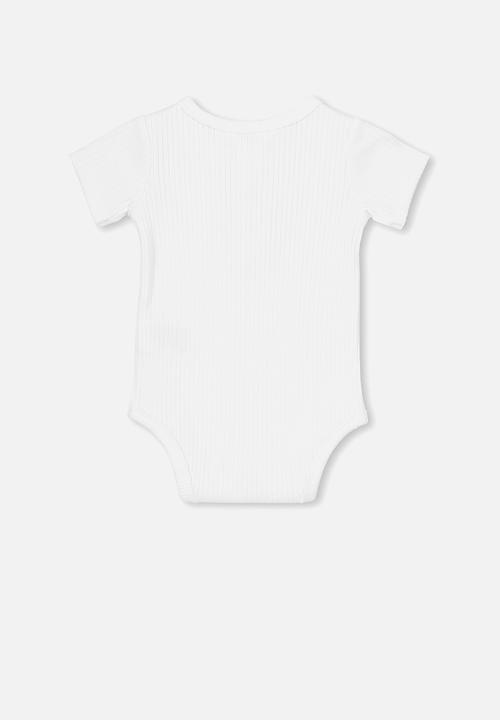 Cotton On - The short sleeve button bubbysuit - white