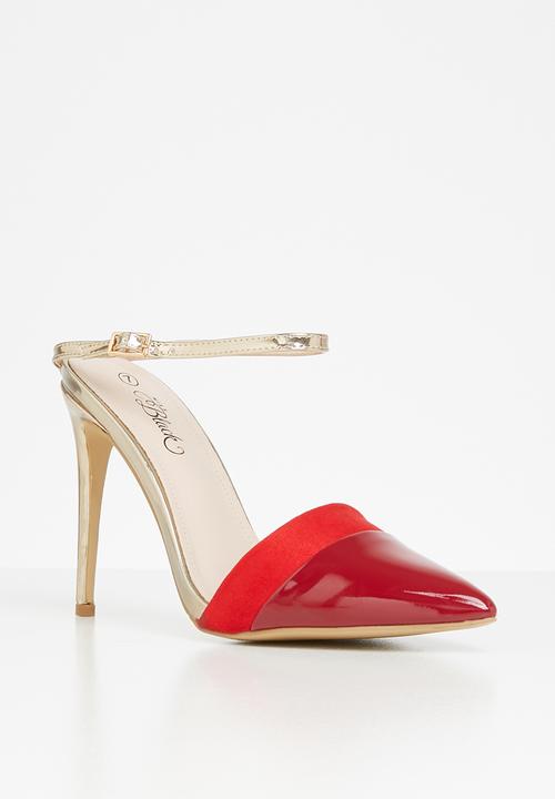 Miss Black - Rex heel - red & gold