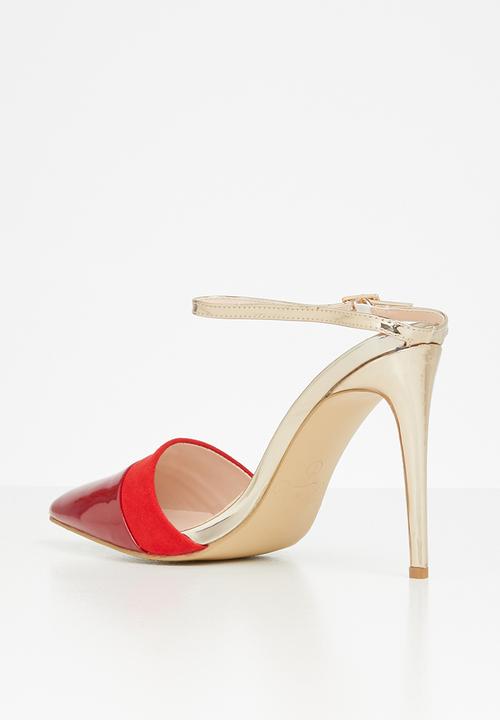 Miss Black - Rex heel - red & gold