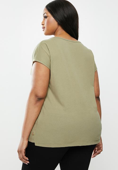 POLO - Plus size - ivy capped sleeve tee - green