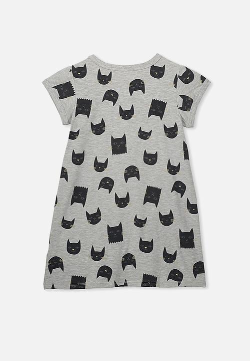 Cotton On - Jessica tee nightie - grey & black