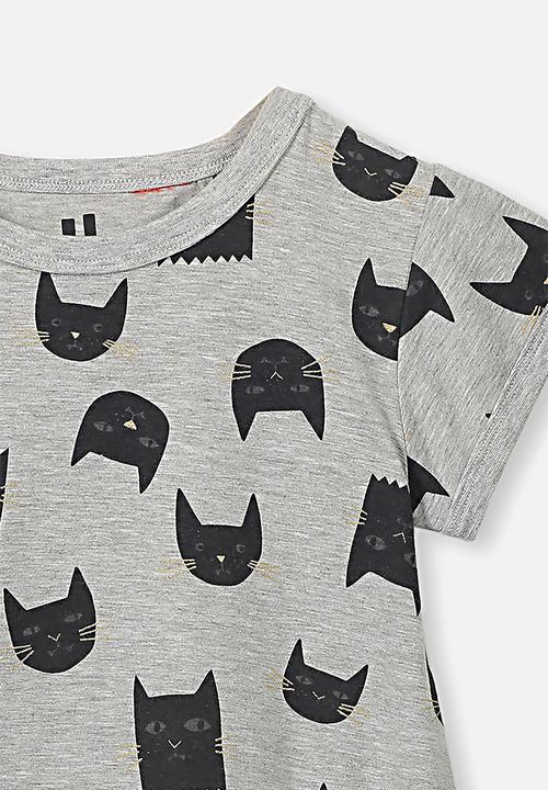 Cotton On - Jessica tee nightie - grey & black