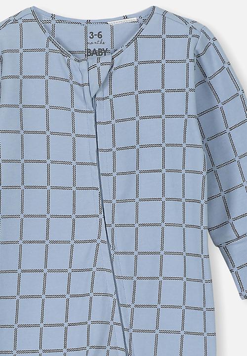 Cotton On - The long sleeve zip romper - blue 