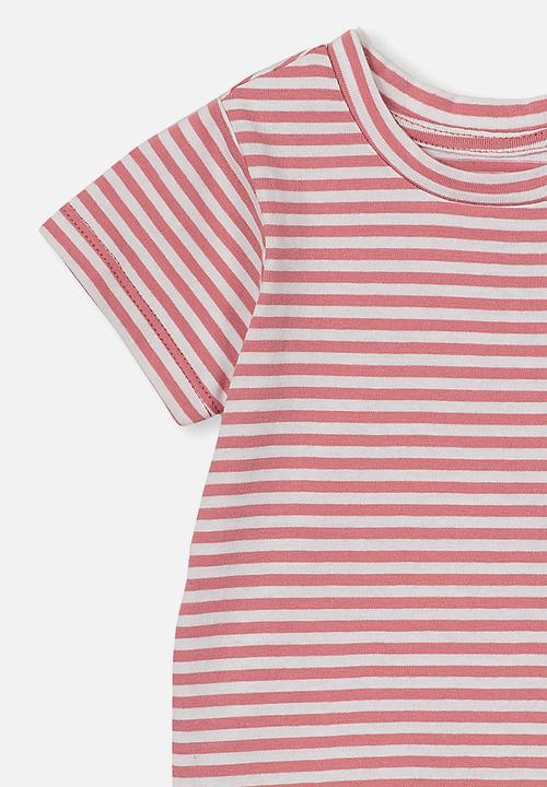 Cotton On - Jamie short sleeve tee - red & white 