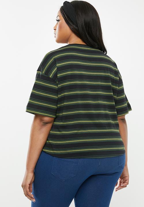Cotton On - Curve mid sleeve oversized crop - green