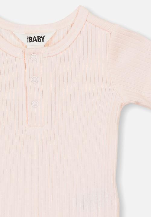 Cotton On - The short sleeve button bubbysuit - pink