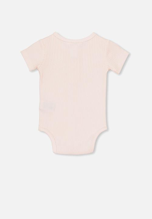 Cotton On - The short sleeve button bubbysuit - pink