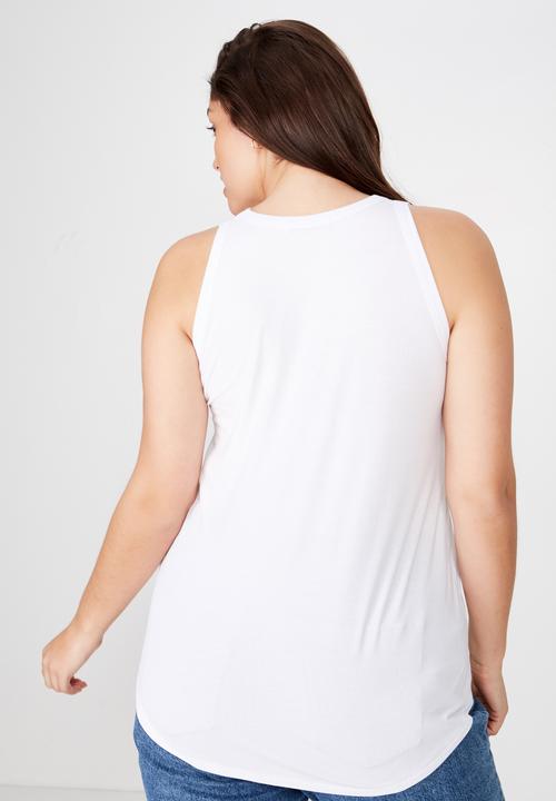 Cotton On - Curve girlfriend tank  - white