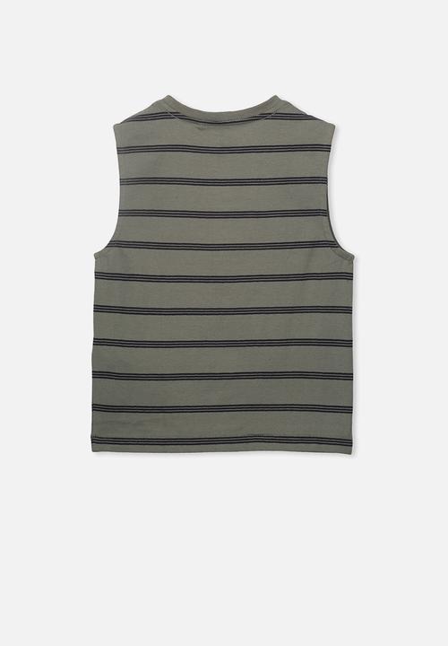 Cotton On - Otis muscle tank - khaki & black 