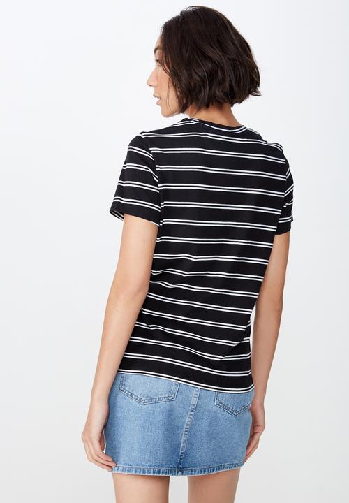 Factorie - Basic T-shirt - black & white 
