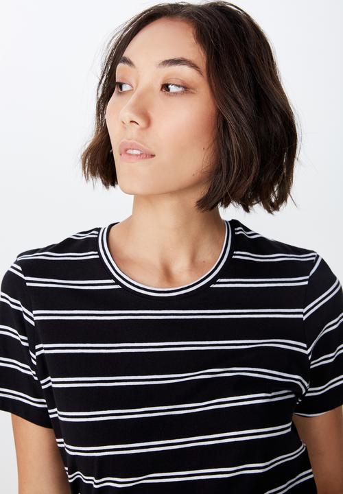 Factorie - Basic T-shirt - black & white 