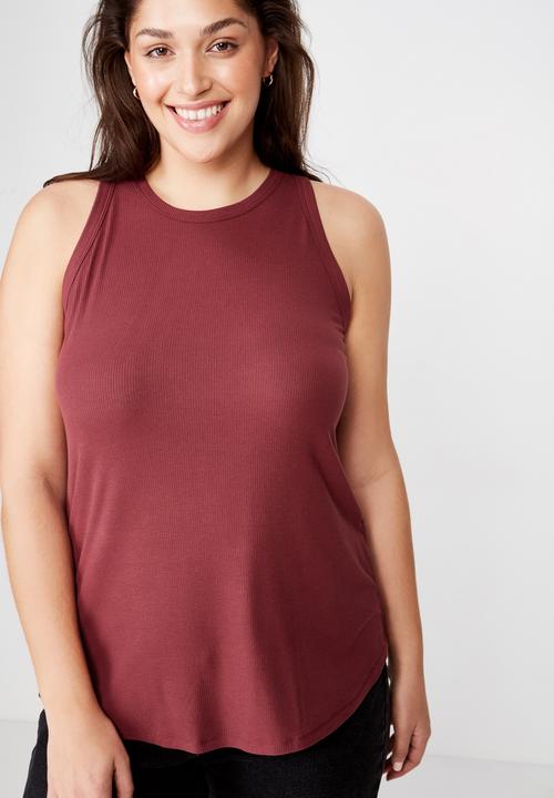 Cotton On - Curve girlfriend tank  - red