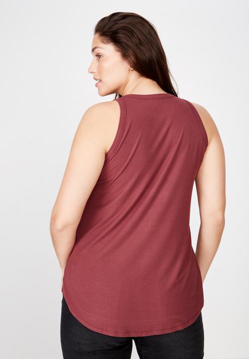 Cotton On - Curve girlfriend tank  - red
