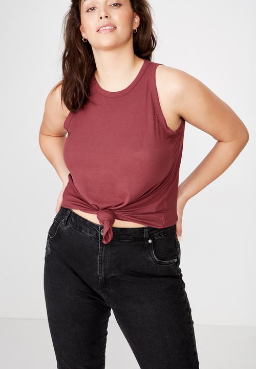Cotton On - Curve girlfriend tank  - red