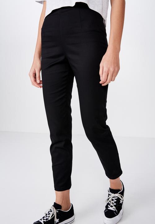 black stretch skinny pants