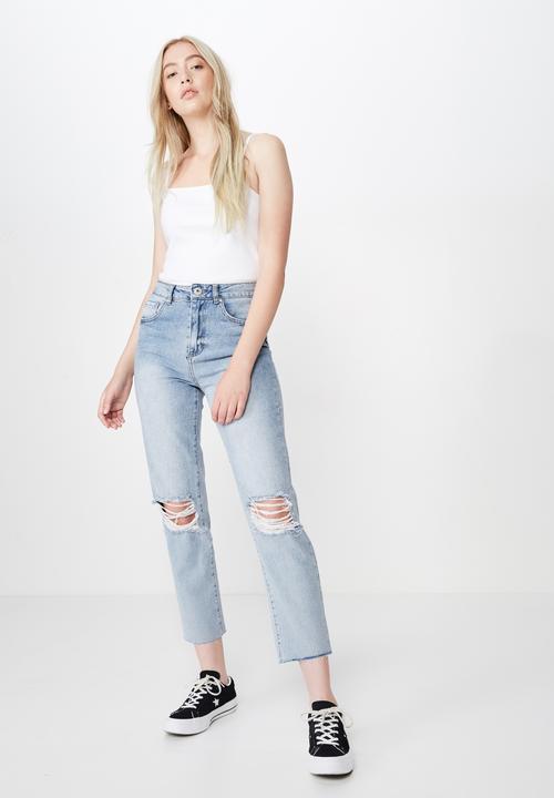 Factorie - Distressed mom jean - blue