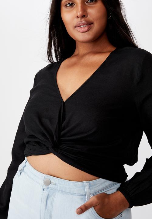Cotton On - Curve twist front blouse  - black