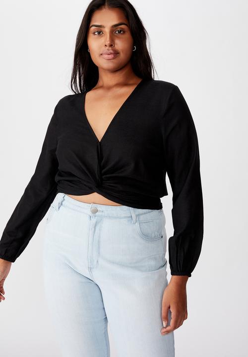 Cotton On - Curve twist front blouse  - black