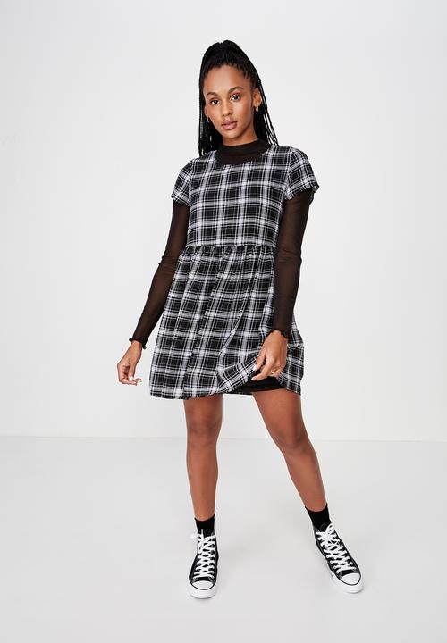 Factorie - Babydoll dress - black & white 