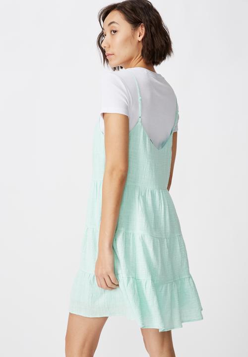 Factorie - Textured tiered dress - blue