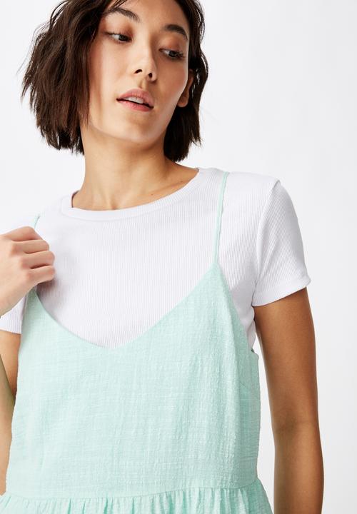Factorie - Textured tiered dress - blue