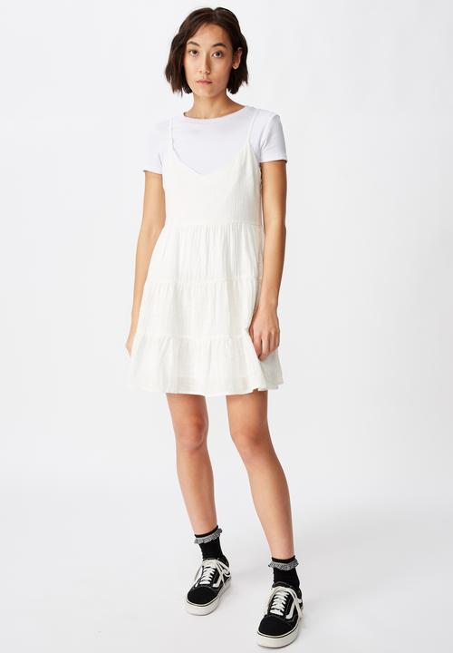 Factorie - Textured tiered dress - white