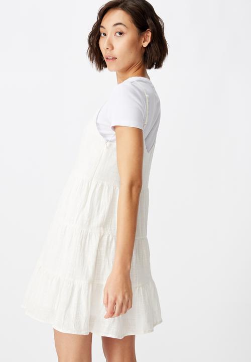 Factorie - Textured tiered dress - white