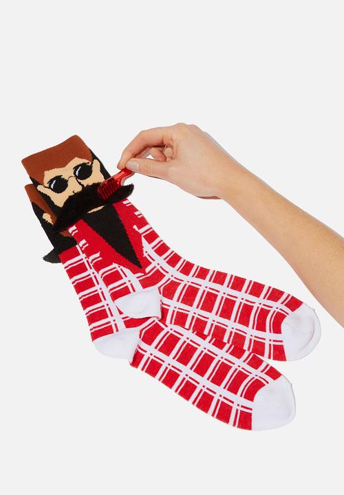 Typo - Premium novelty socks - red & white