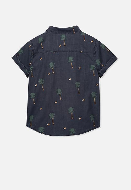 Cotton On - Resort short sleeve shirt - navy